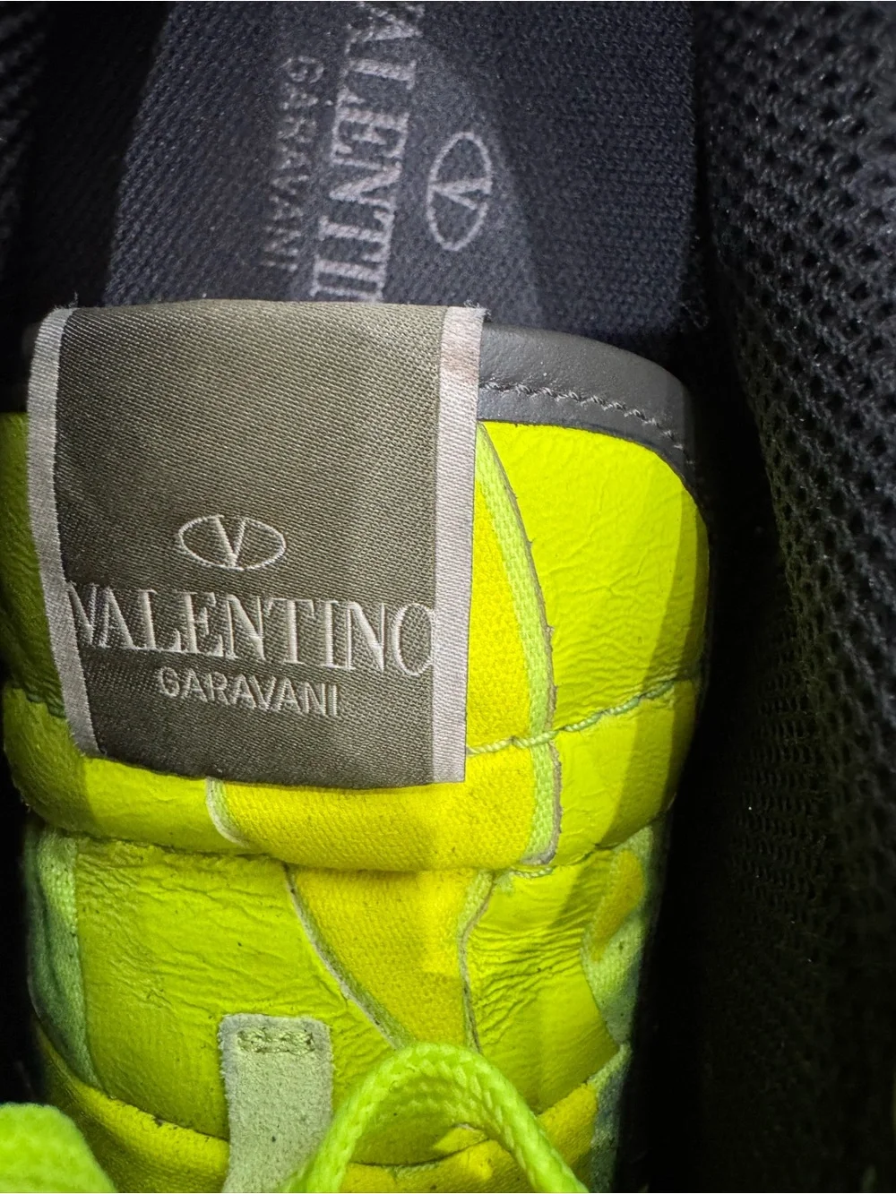 Valentino Garavani Rockrunner Neon Yellow Camo Sneakers Men EU 44 Neon Italy